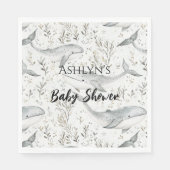 Serviette En Papier Baby shower de baleines gris d'océan (Devant)