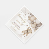 Serviette En Papier Baby shower de ballon d'ours Brown (Coin)