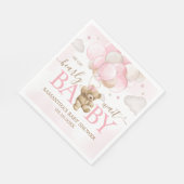 Serviette En Papier Baby shower de ballon d'ours rose Boho (Coin)