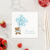 Serviette En Papier Baby shower de ballon Teddy Bear (En situation)