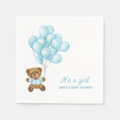Serviette En Papier Baby shower de ballon Teddy Bear (Devant)
