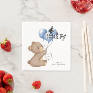 Serviette En Papier Baby shower de Ballons de retenue d'ours en peluch