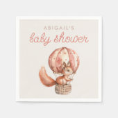 Serviette En Papier Baby shower de ballons d'écureuil rouge mignon (Devant)