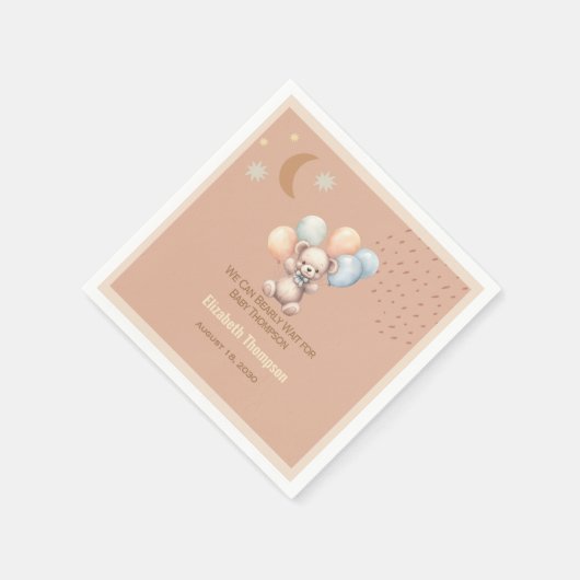 Serviette En Papier Baby shower de ballons d'ours en peluche mignon Bo (Coin)