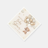 Serviette En Papier Baby shower de balloon Brown Teddy Bear (Coin)
