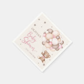 Serviette En Papier Baby shower de ballotte rose Teddy (Coin)