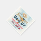 Serviette En Papier Baby shower de baseball bleu petit lugger (Coin)