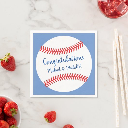 Serviette En Papier Baby shower de baseball Little Slugger (En situation)