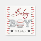 Serviette En Papier Baby shower de baseball personnalisé (Devant)
