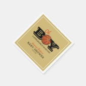 Serviette En Papier Baby shower de basket-ball cool "Oh Boy" (Coin)