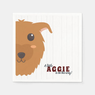 Serviette En Papier Baby shower de bébé de chien aggie de maroon
