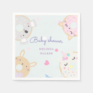 Serviette En Papier baby shower de beignets animaux mignons