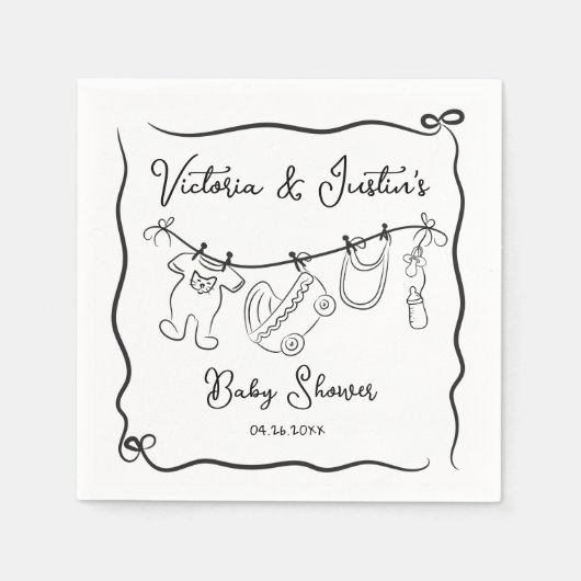 Serviette En Papier Baby shower de bienvenue Whimsical (Devant)