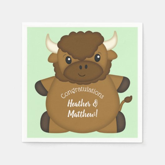 Serviette En Papier Baby shower de Bison Buffalo (Devant)