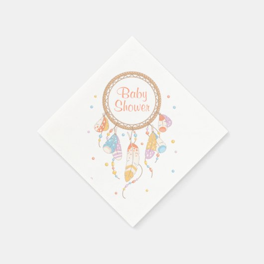 Serviette En Papier Baby shower de Boho Tribal Dreamcatcher (Coin)