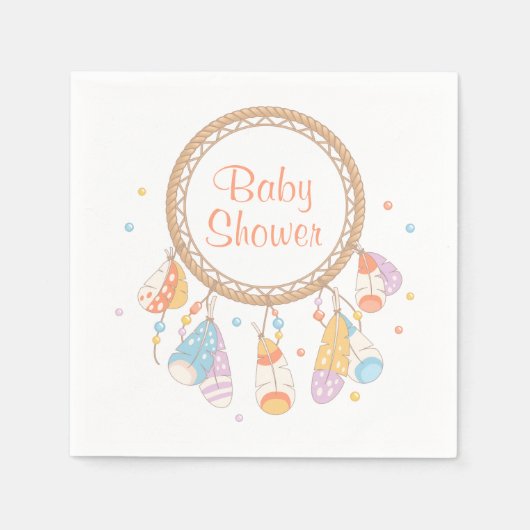 Serviette En Papier Baby shower de Boho Tribal Dreamcatcher (Devant)