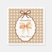 Serviette En Papier Baby shower de bois En vichy (Devant)