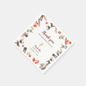 Serviette En Papier Baby shower de bois mignon Merci de forêt automne (Coin)