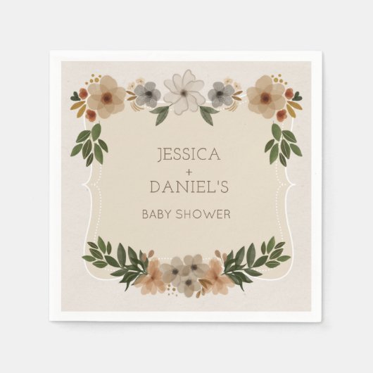 Serviette En Papier Baby shower de bois moderne Cocktail Napkin (Devant)