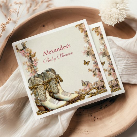 Serviette En Papier Baby shower de bottes rustiques pour fille à couet