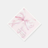 Serviette En Papier Baby shower de boule rose (Coin)
