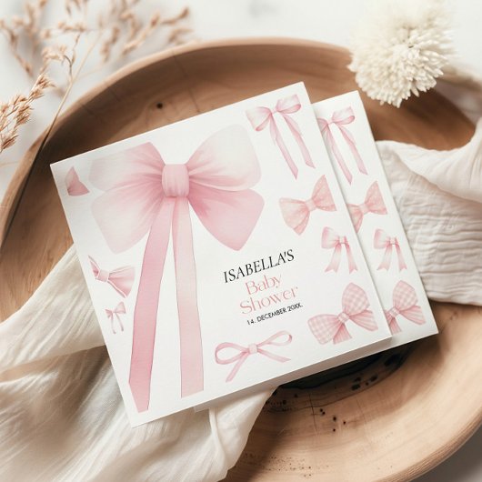 Serviette En Papier Baby shower de boule rose