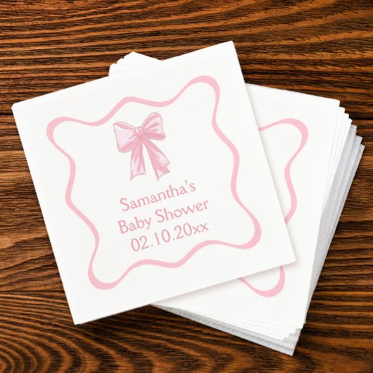 Serviette En Papier Baby shower de boule rose
