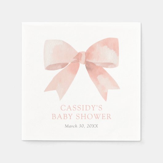 Serviette En Papier Baby shower de boule rose (Devant)