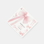 Serviette En Papier Baby shower de boule rose (Coin)