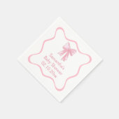 Serviette En Papier Baby shower de boule rose (Coin)