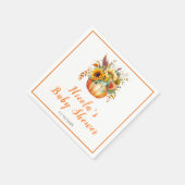 Serviette En Papier Baby shower de bouquet de fleurs citrouilles (Coin)