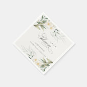 Serviette En Papier Baby shower de Bunch Floral Rustique Blanc (Coin)