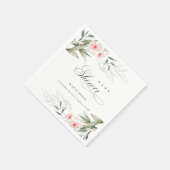 Serviette En Papier Baby shower de Bunch Floral Rustique Flush Green (Coin)