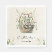 Serviette En Papier Baby shower de Bunny d'eucalyptus vert (Devant)