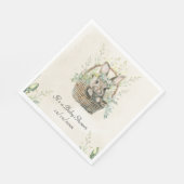 Serviette En Papier Baby shower de Bunny d'eucalyptus vert (Coin)