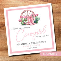 Baby shower de cactus occidental de cagoule rose