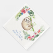 Serviette En Papier Baby shower de cadre à fleur tropicale mignonne Sl (Coin)