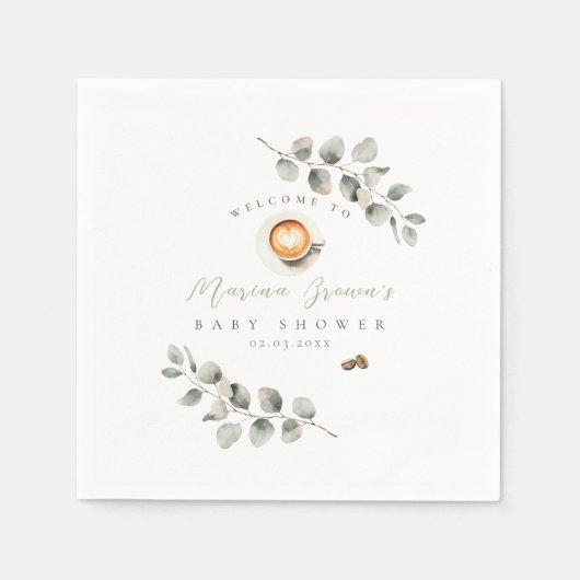 Serviette En Papier Baby shower de café (Devant)