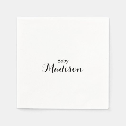 Serviette En Papier Baby shower de calligraphie moderne (Devant)