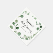 Serviette En Papier Baby shower de calligraphie moderne Eucalyptus ser (Coin)