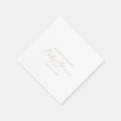 Serviette En Papier Baby shower de calligraphie stylé Gold (Coin)