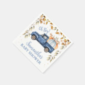 Serviette En Papier Baby shower de camion Citrouille bleu (Coin)