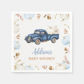 Serviette En Papier Baby shower de camion Citrouille bleu automne (Devant)