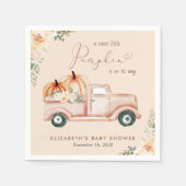 Serviette En Papier Baby shower de camion Citrouille Terracotta (Devant)
