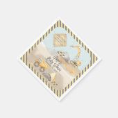 Serviette En Papier Baby shower de camion de construction (Coin)