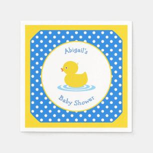 Serviette En Papier Baby shower de canard bleu et jaune sur mesure