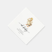 Serviette En Papier Baby shower de canard rustique mignon (Coin)