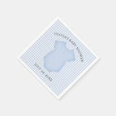 Serviette En Papier Baby shower de carrosserie En vichy bébé bleu (Coin)