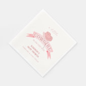 Serviette En Papier Baby shower de Casquette de fille rose (Coin)