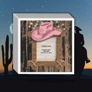 Serviette En Papier Baby shower de Casquette Russe Rose Cowgirl